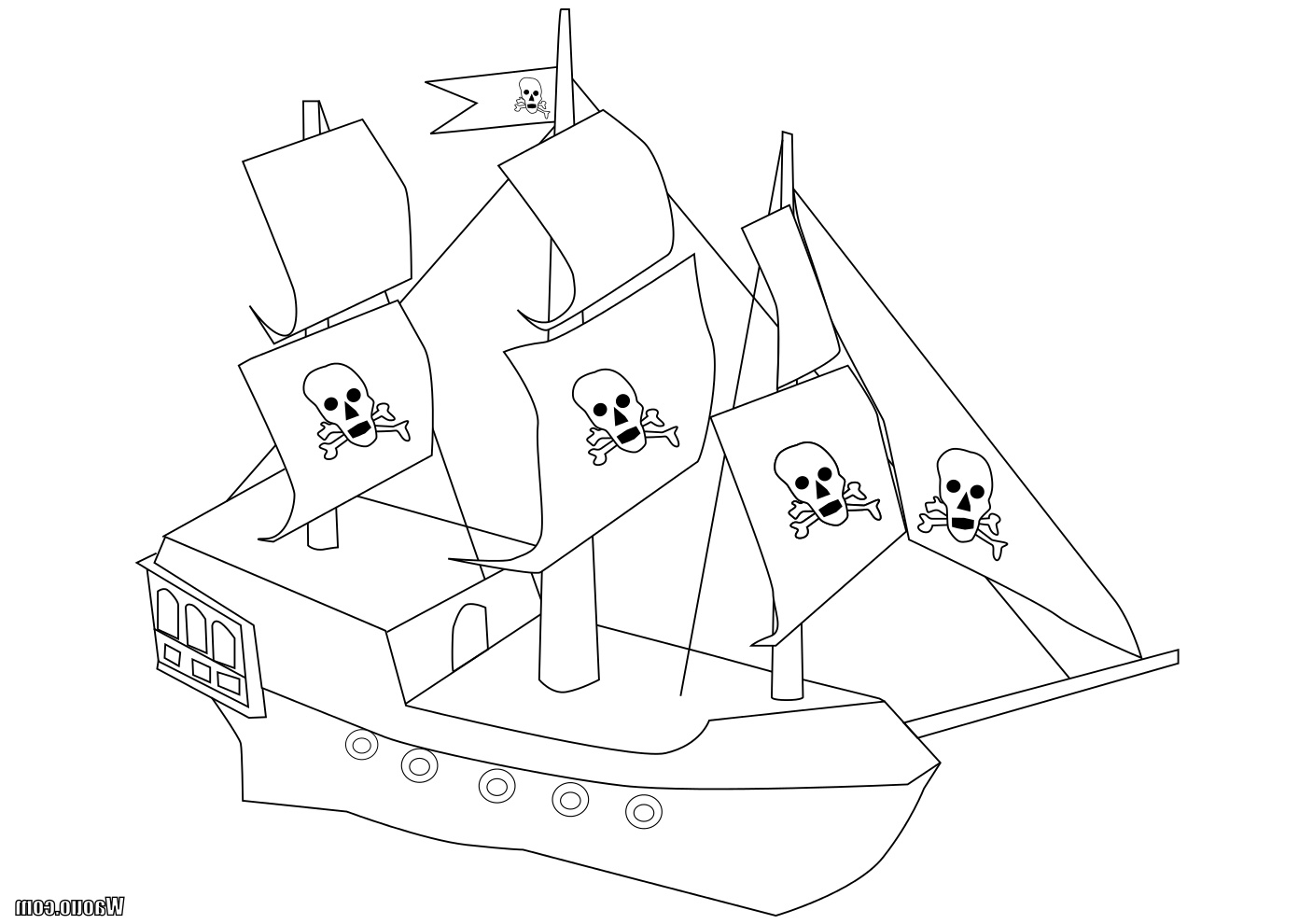 coloriage bateau pirate
