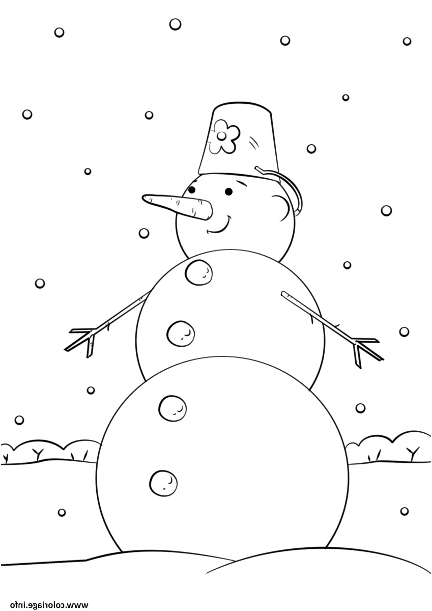bonhomme de neige facile simple enfant coloriage dessin