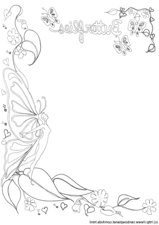 coloriage cadre papillons i6067