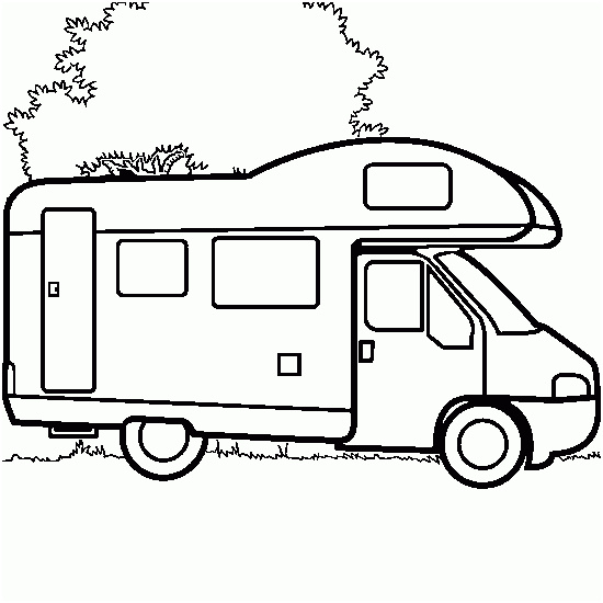 coloriage camping car vacances camion