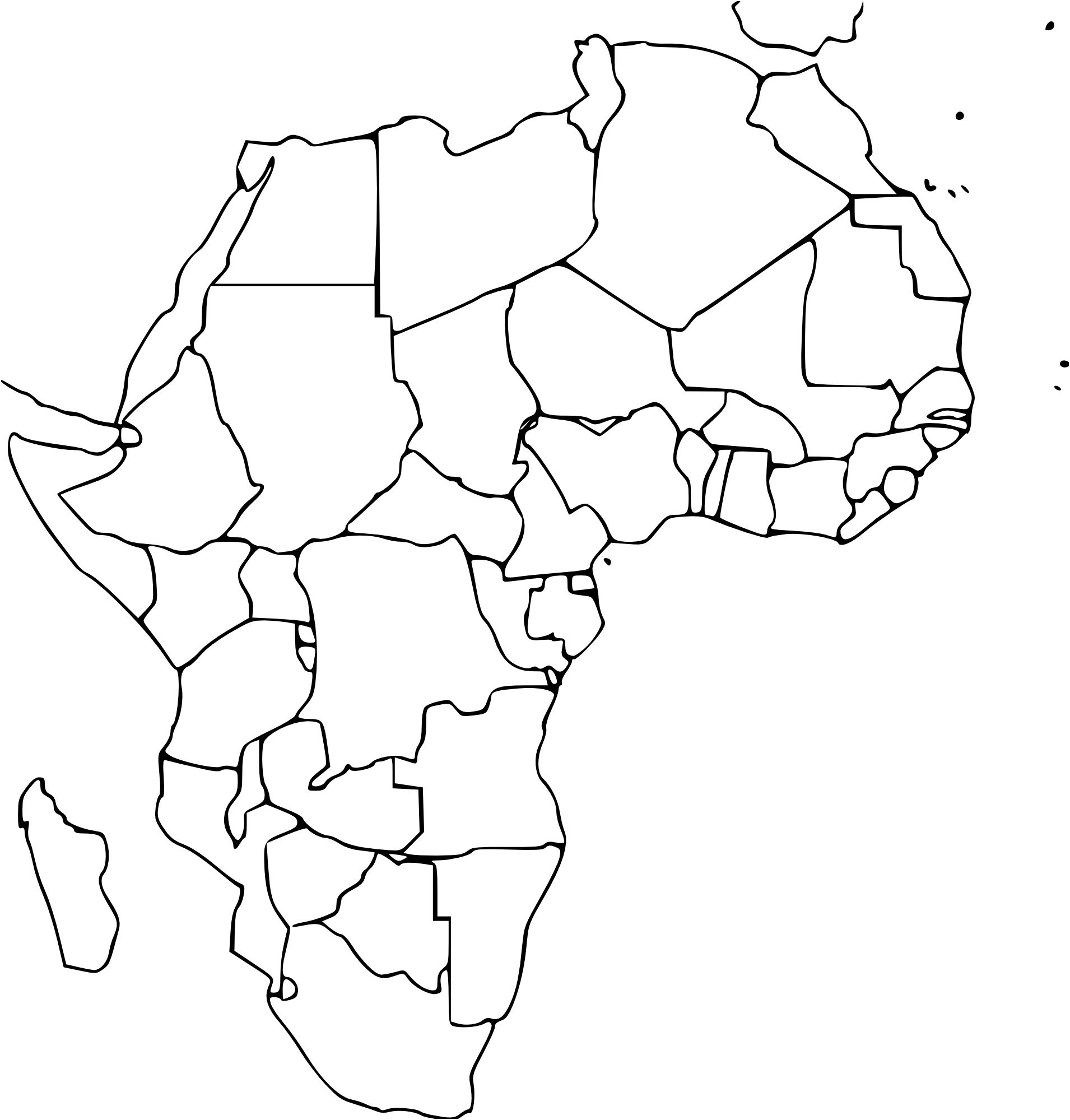 coloriage carte afrique vierge