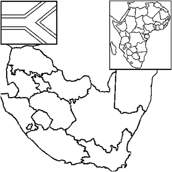 carte afrique du sud coloriage