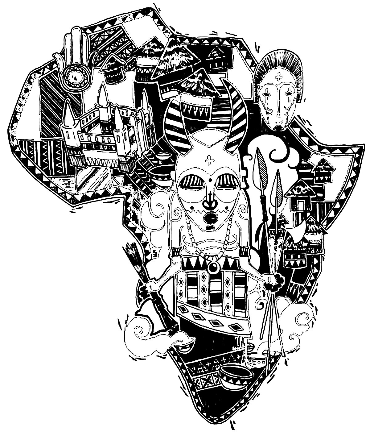 mandala afrique unique galerie afrique carte symboles afrique coloriages difficiles