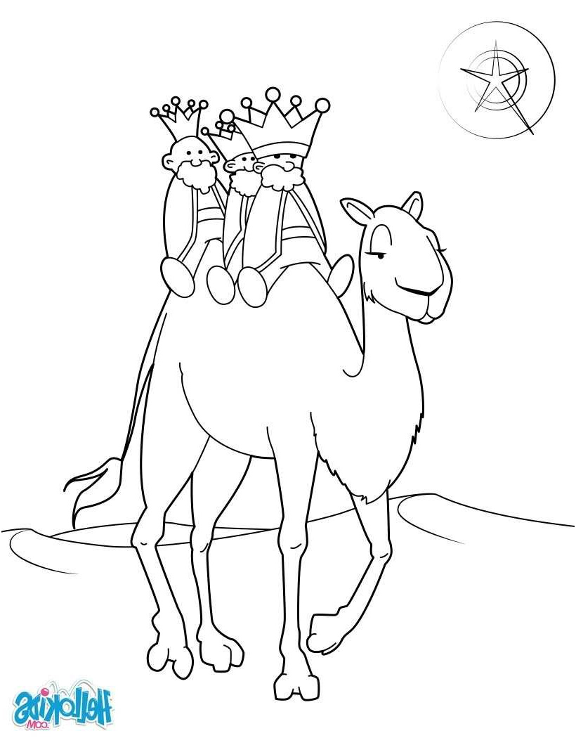7166 coloriages les rois mages sur leur chameau fr hellokids 1481 chameau de profil coloriage dessin