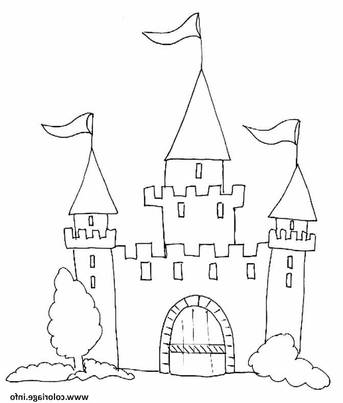 chateau facile coloriage dessin