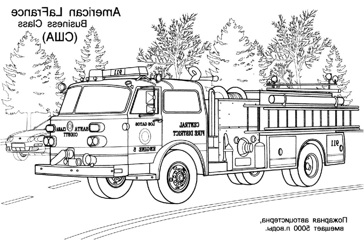 dessins camions pompiers