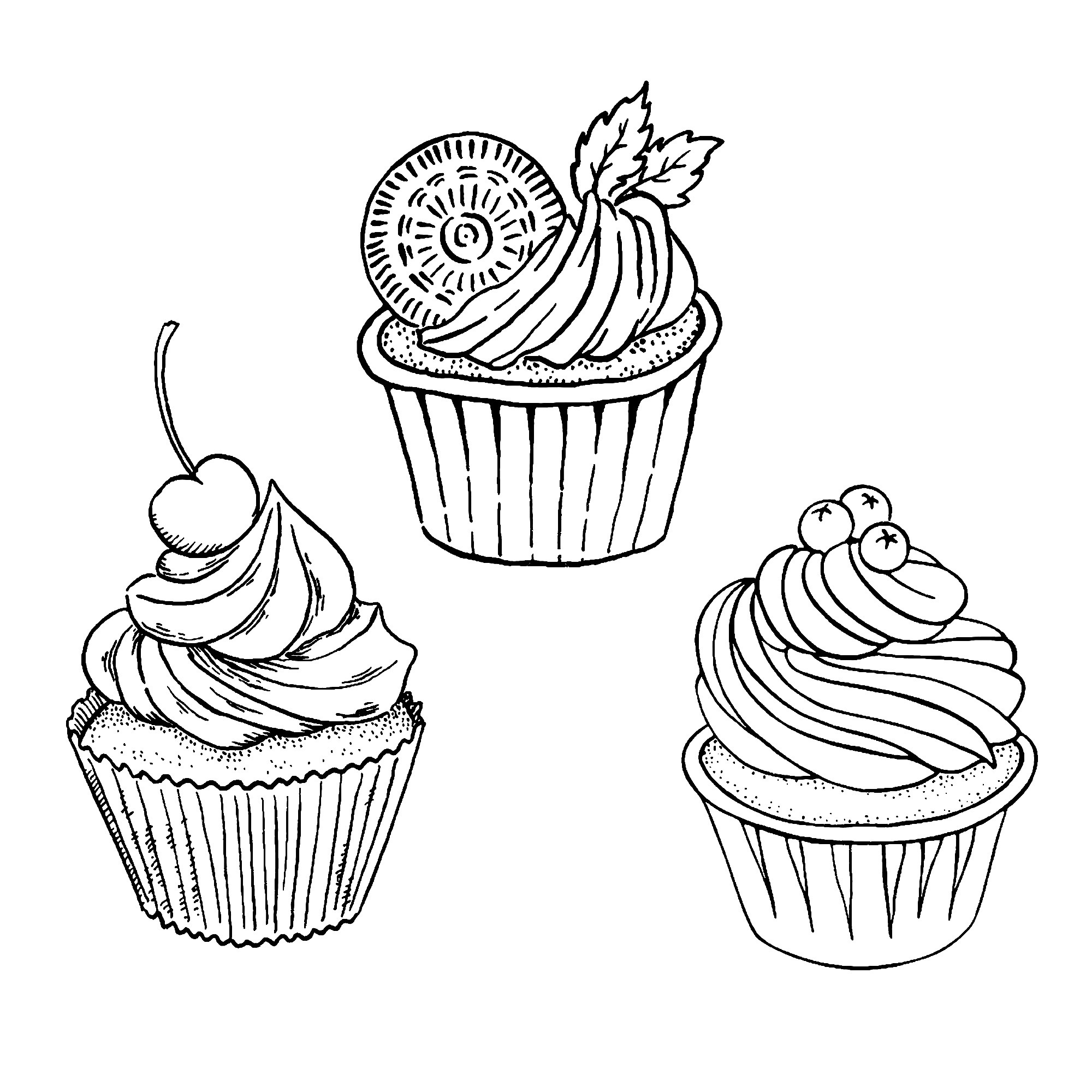 image=cupcakes et gateaux coloriage enfant trois cupcake simple 1