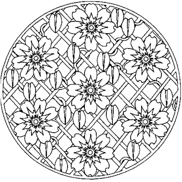 mandala de fleur coloriage