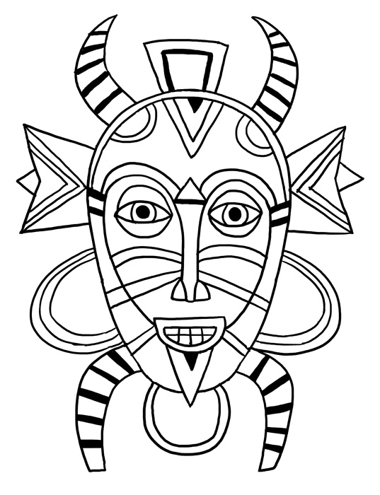 masque africain dessin ei58