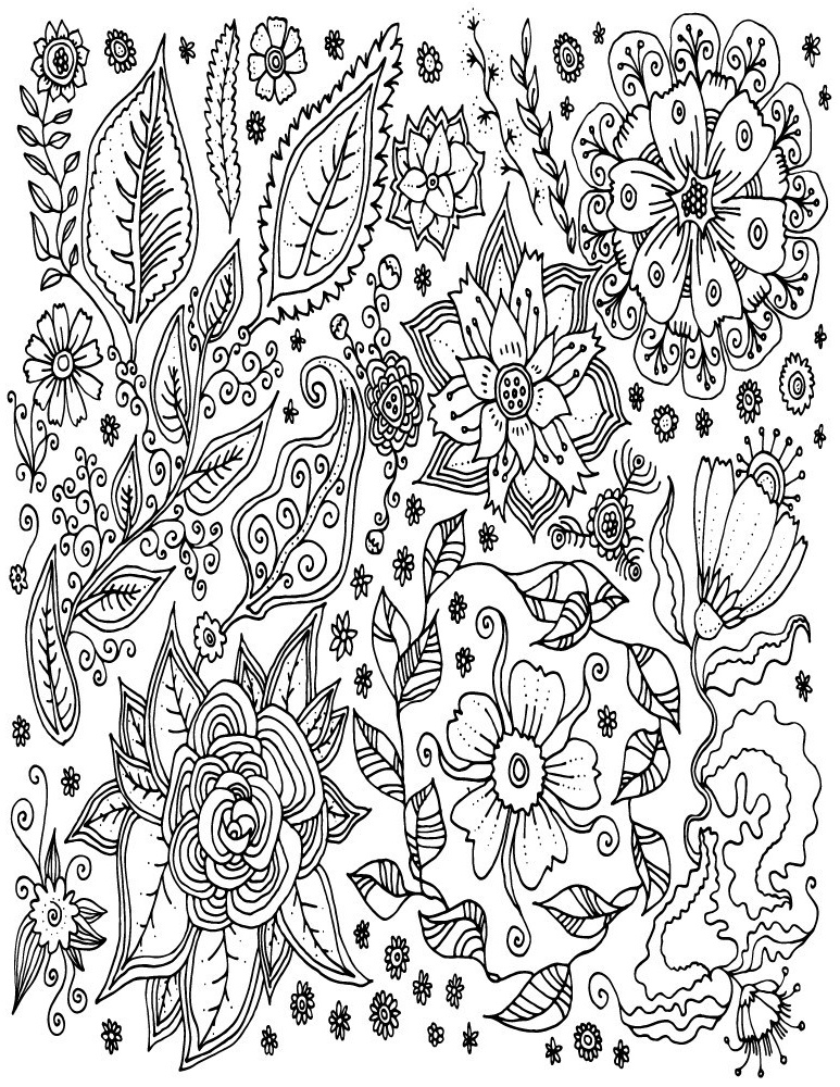 diverses fleurs doodle imprimer et dessiner