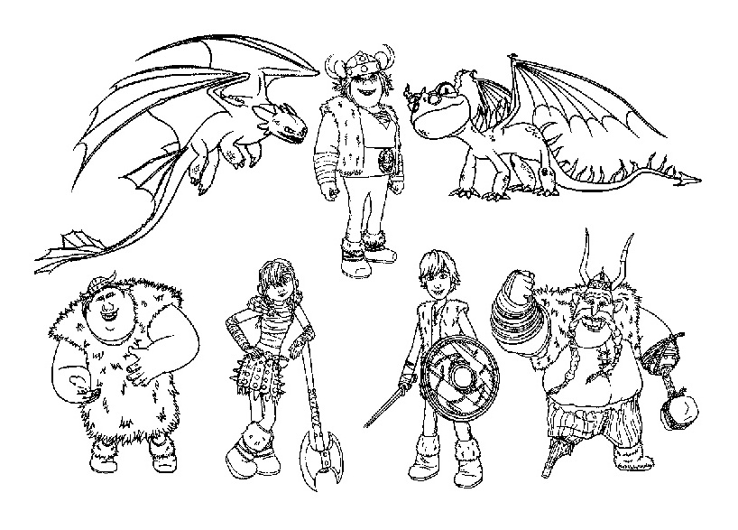 dessin imprimer dragons 3