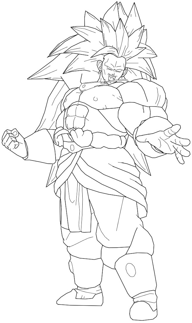 coloriage broly broly ssj3 lineart by gohaan95 on deviantart