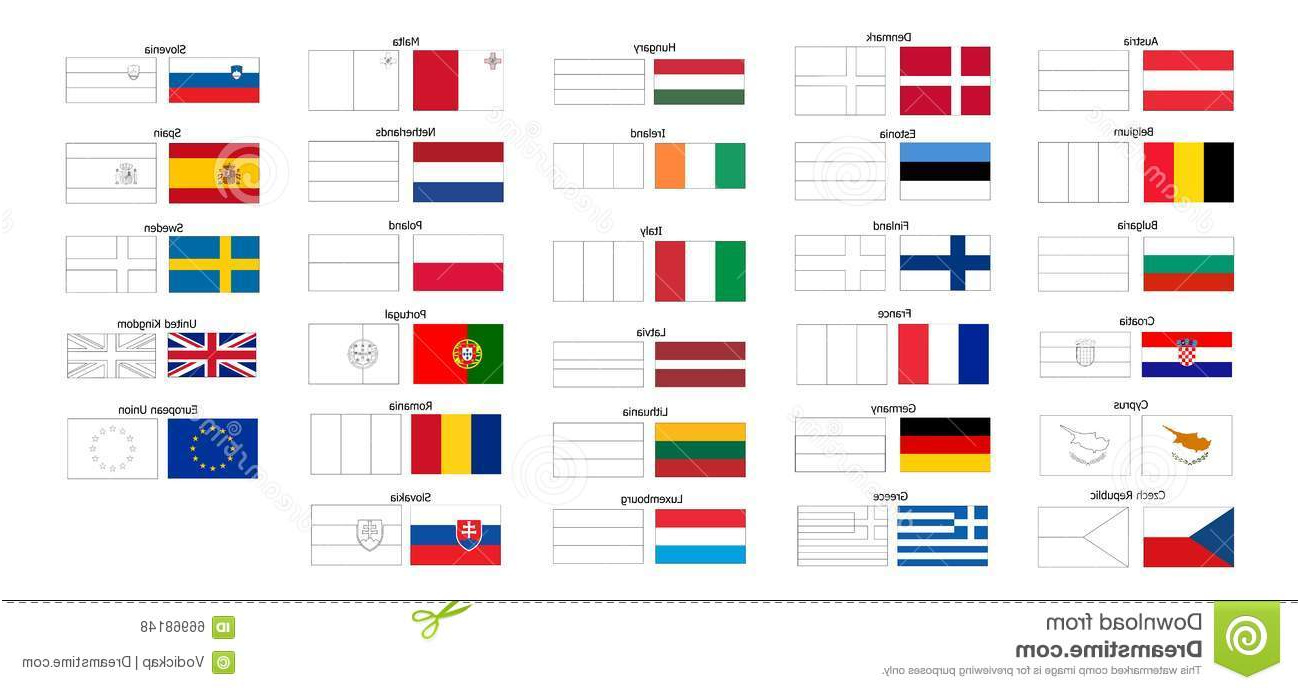 illustration stock livre de coloriage des drapeaux de pays d ue image
