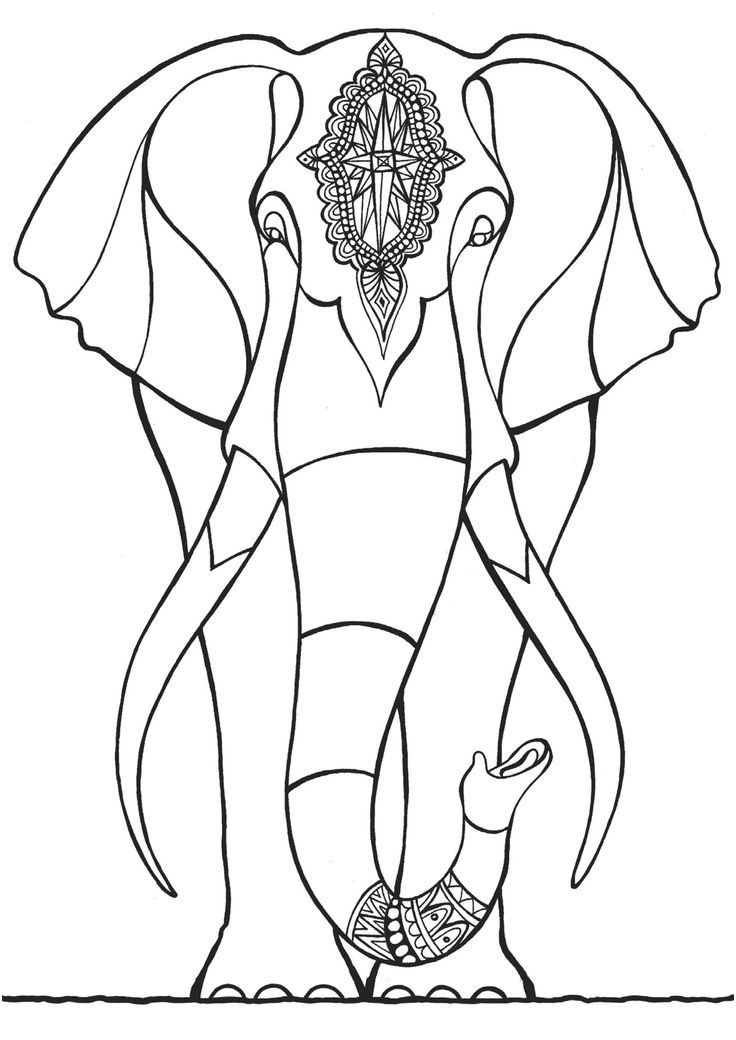 elephant coloring pages for adults