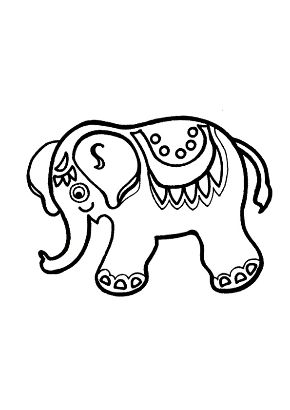 coloriage elephant inde