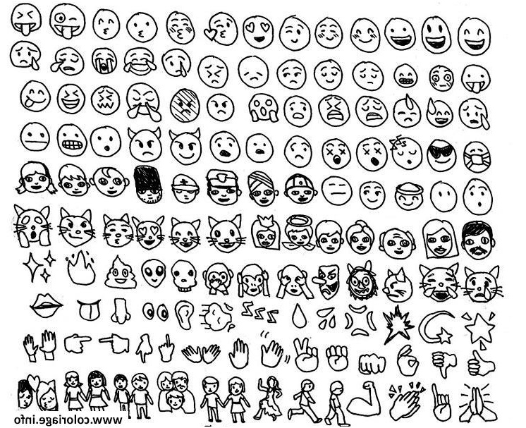 emoji emoticon list coloriage