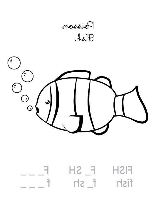 coloriage en anglais fish poisson