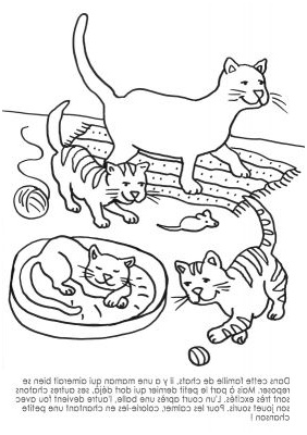 coloriage a imprimer famille de chats
