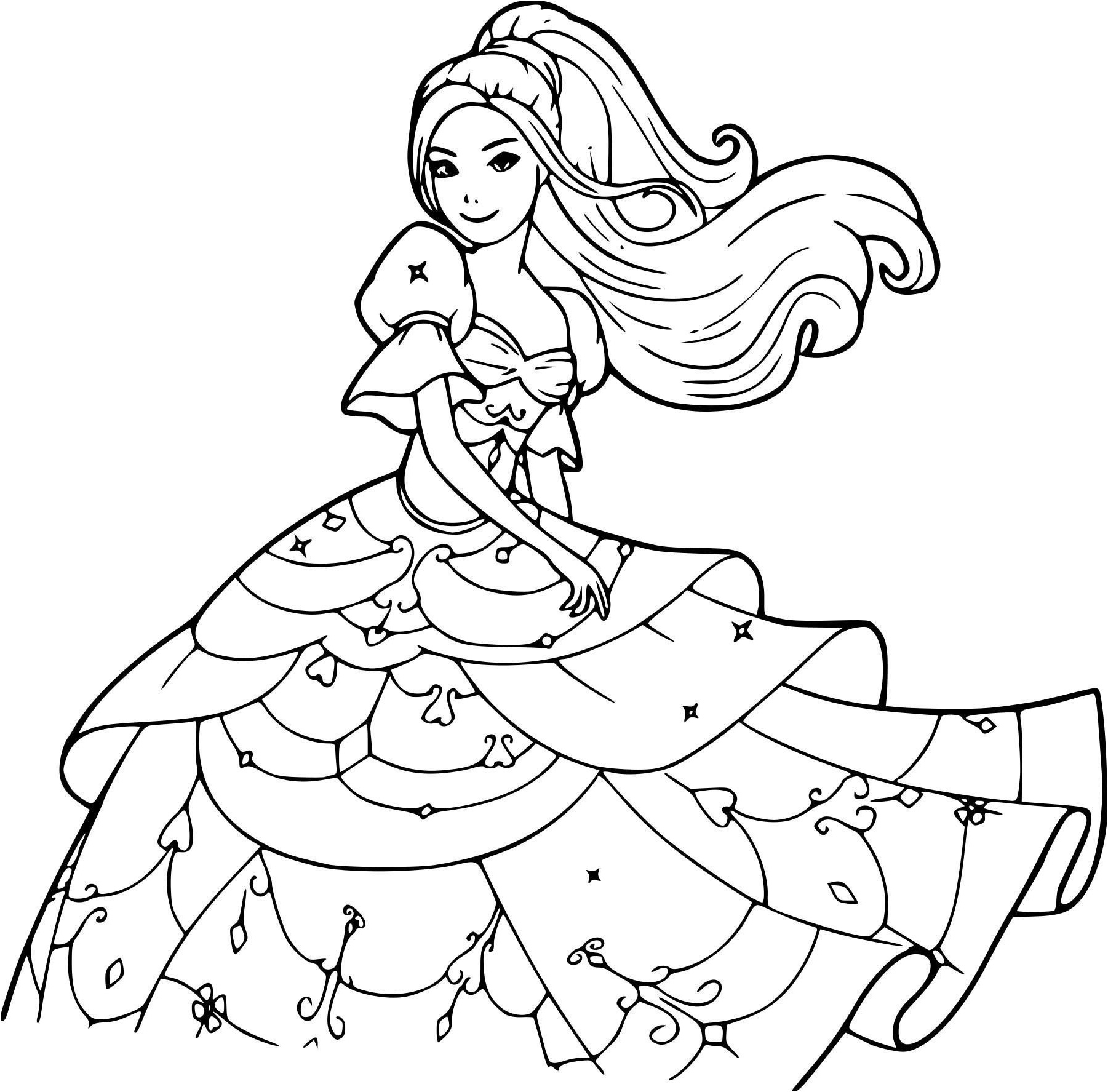 12 imprimer coloriage de barbie princesse