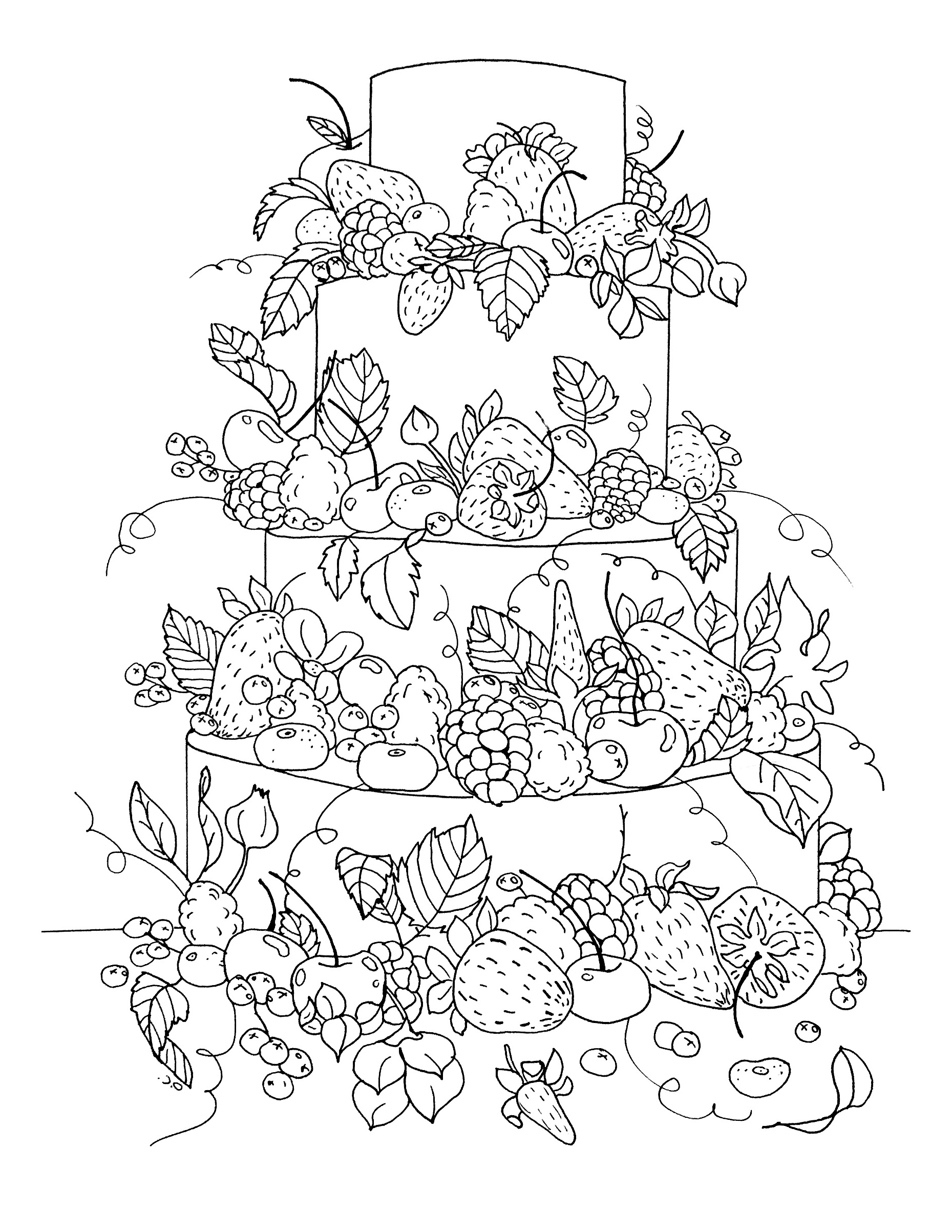 image=cup cakes coloriage gros gateau fruite par olivier 1