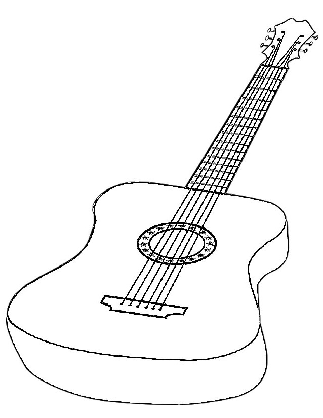 coloriage guitare