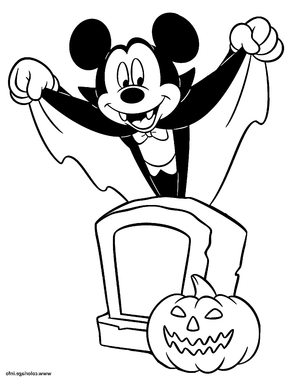 halloween mickey le vampire disney coloriage dessin
