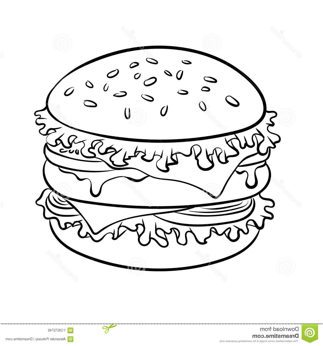 vecteur de livre coloriage sandwich à hamburger image