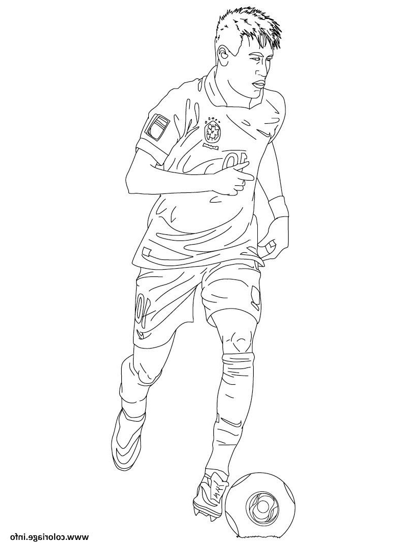 neymar joueur de foot barcelone coloriage