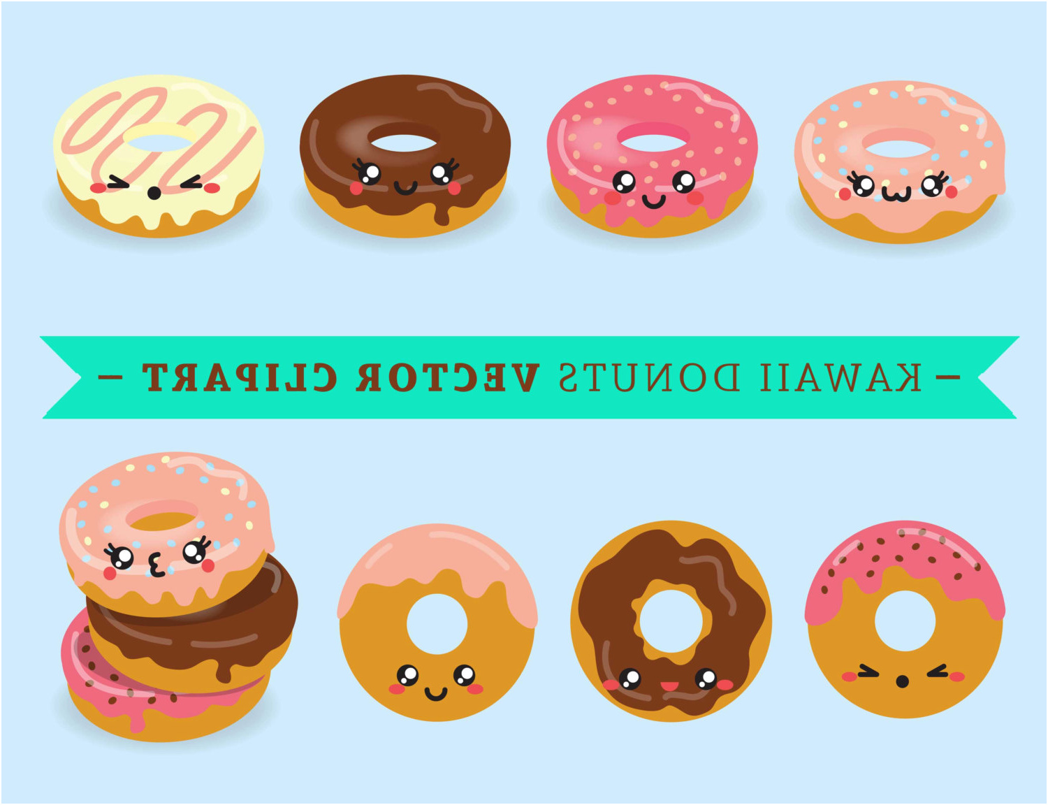 dessin kawaii fille donuts