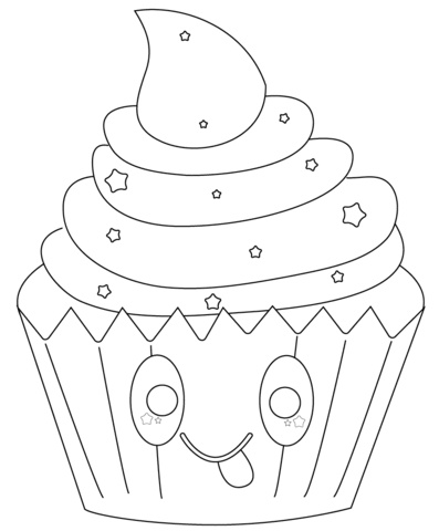cupcake avec les etoiles kawaii