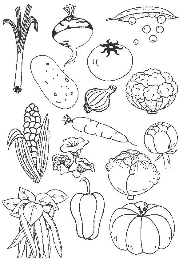 fruits et legumes a colorier