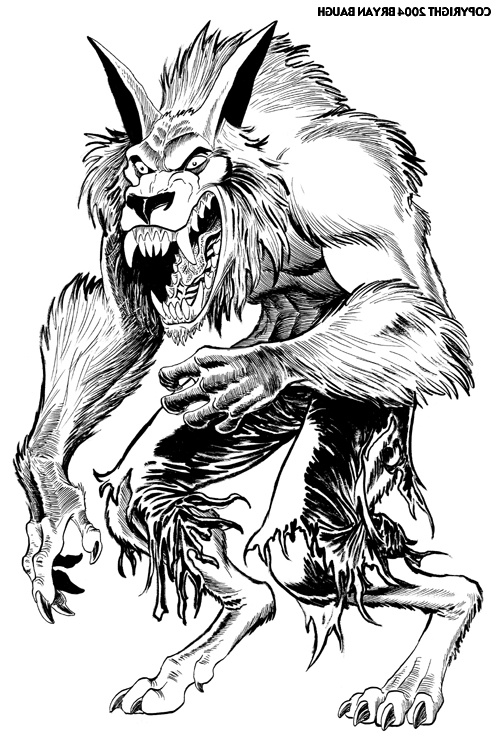 realistic werewolf coloring pages