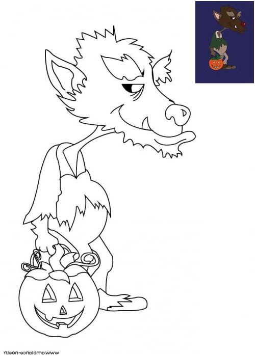 coloriage d halloween a imprimer pour les enfants le loup garou 252 B