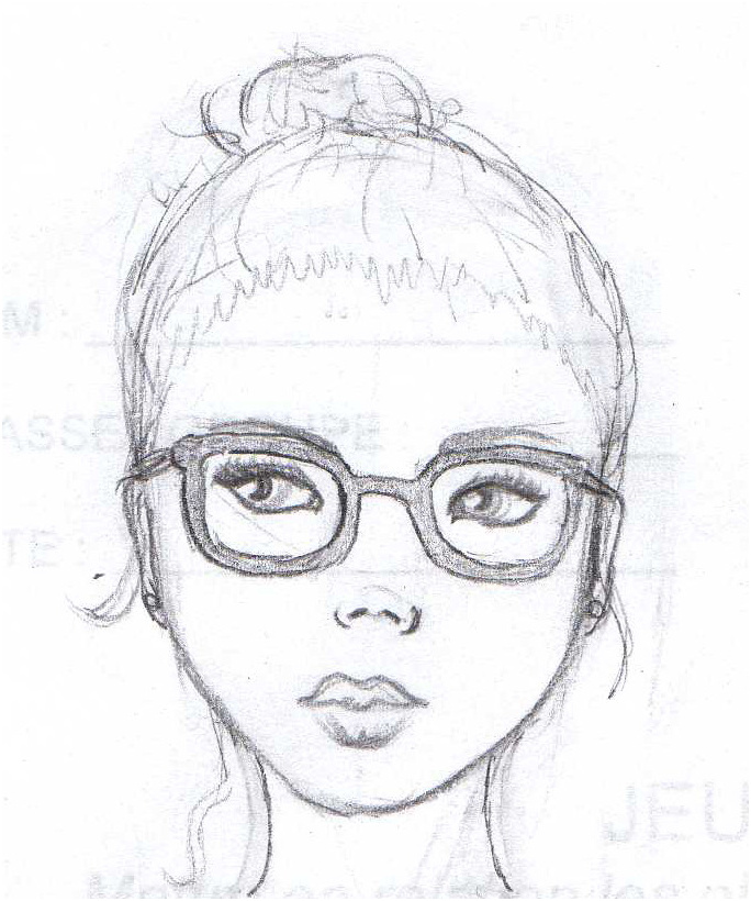 dessin fille avec lunette de soleil