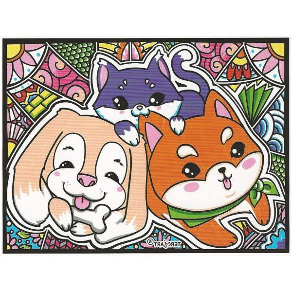 381 coloriage mandala chien et chat