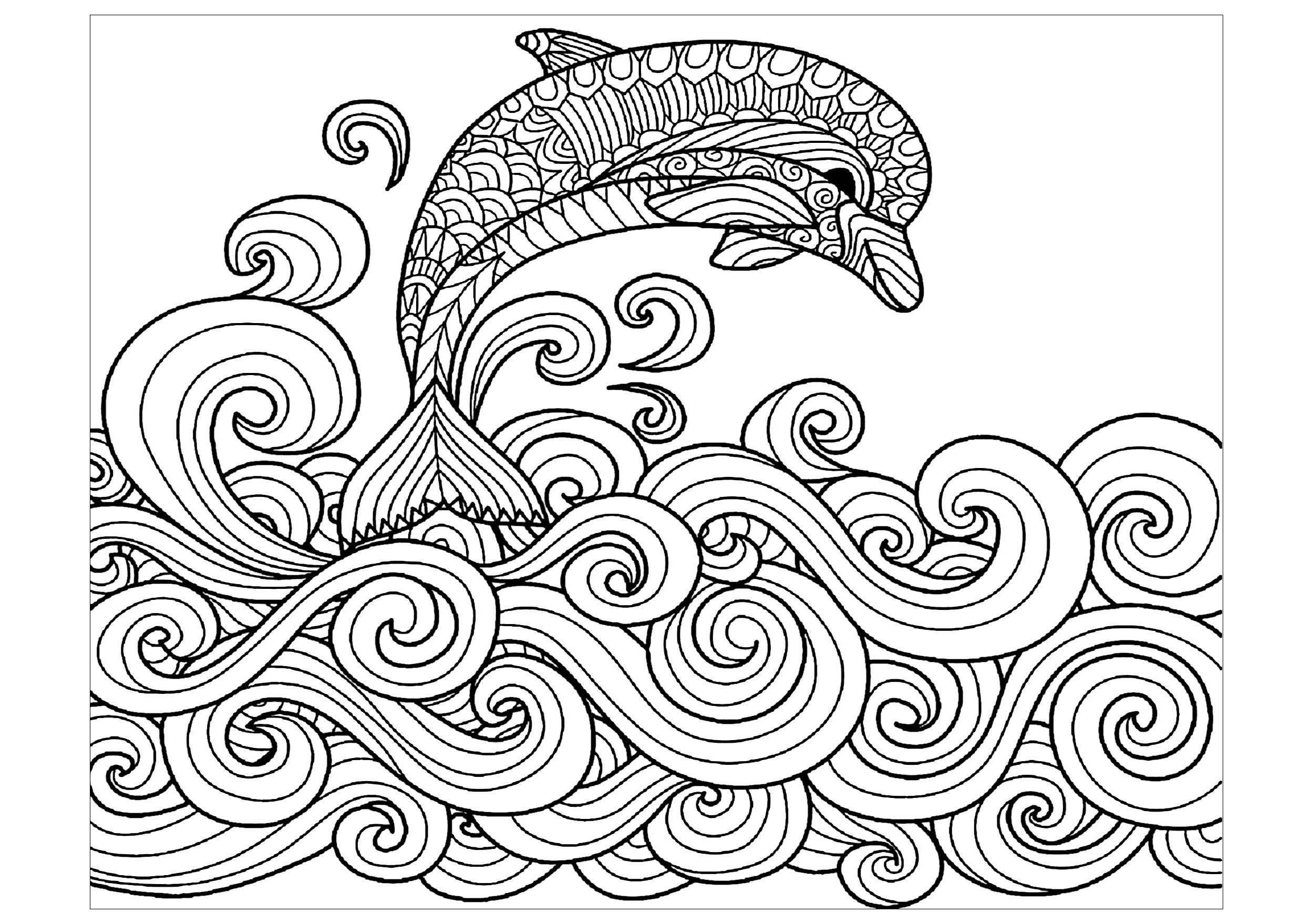 image=animaux coloriage dauphin vagues 1