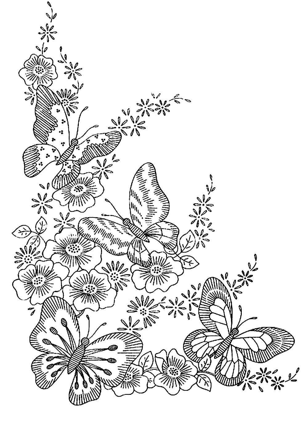 5867 papillons fleurs coloriages d insectes mandalas 3651 adulte papillons coloriage dessin