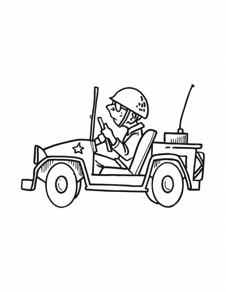 coloriage vehicule militaire imprimer
