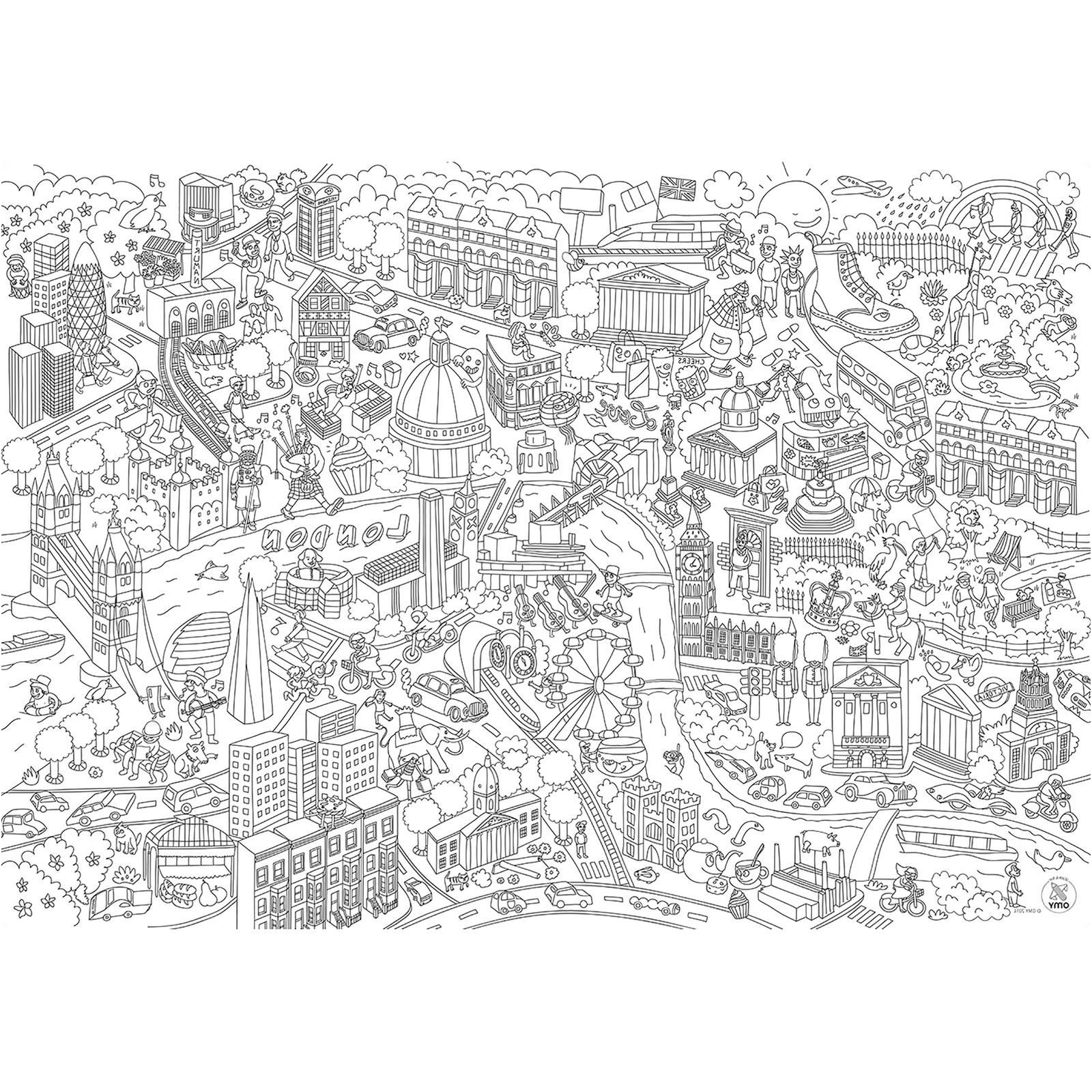omy giant coloring london poster