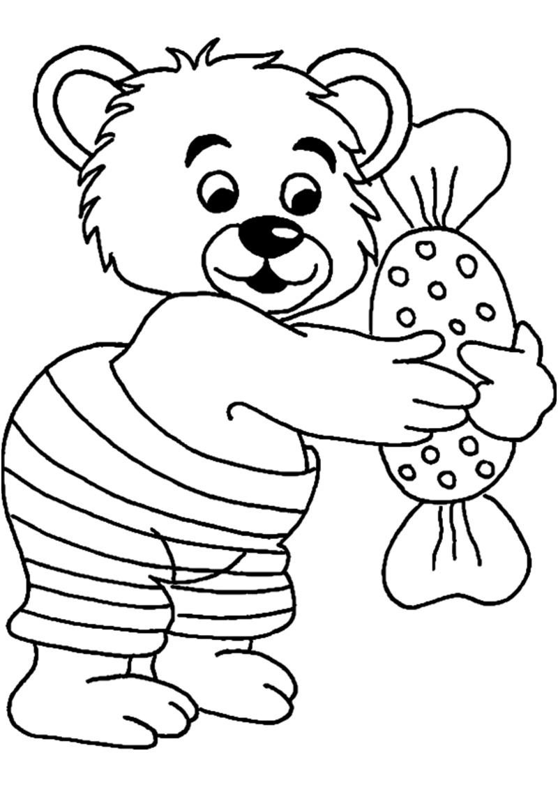 coloriage de petit ours brun