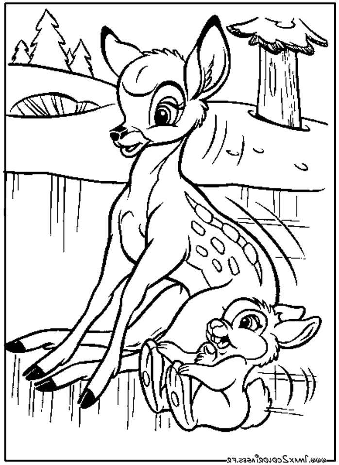 bambi et panpan coloriage
