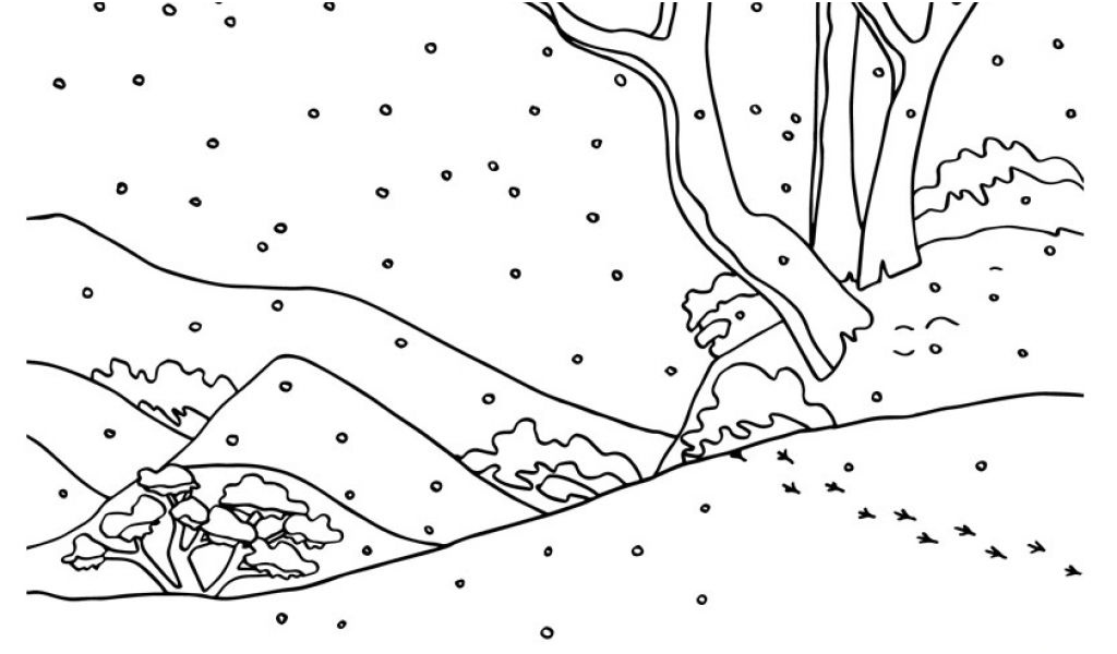 coloriage paysage hiver maternelle dessins gratuits colorier coloriage paysage neige imprimer