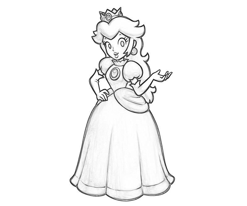 coloring pages of princess peach and daisy