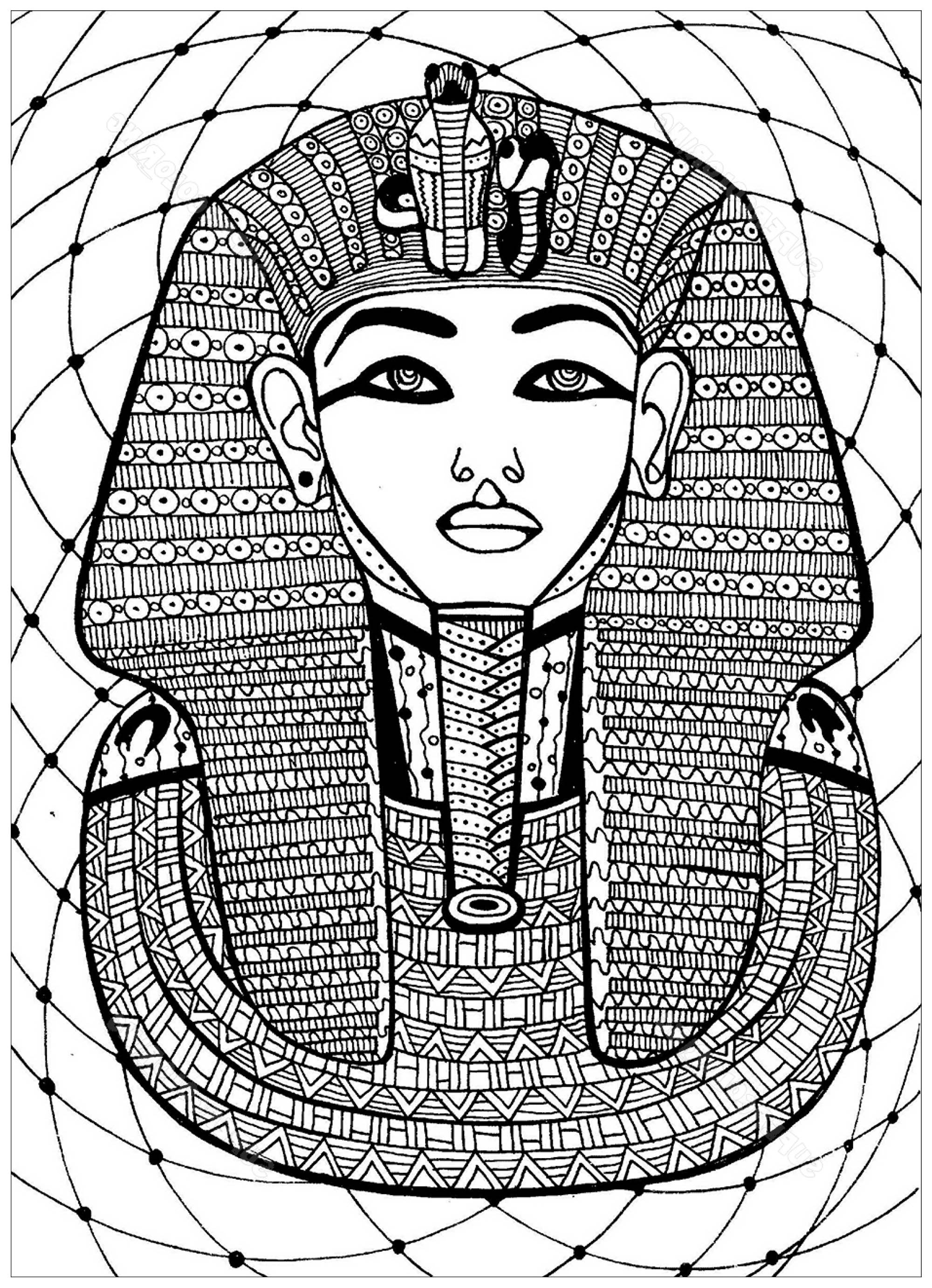 image=egypte et hieroglyphes coloriage pharaon 1