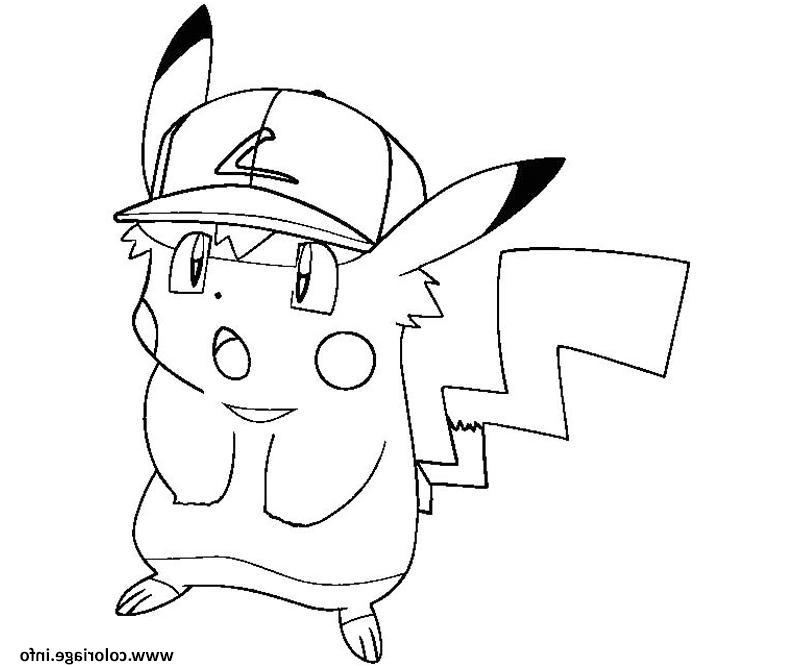 pikachu swag casquette coloriage dessin