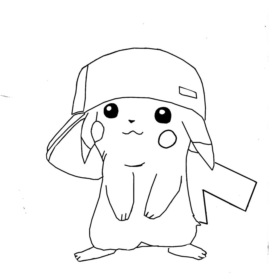 Dessin A Imprimer Pikachu Mignon  Dessin Coloriage