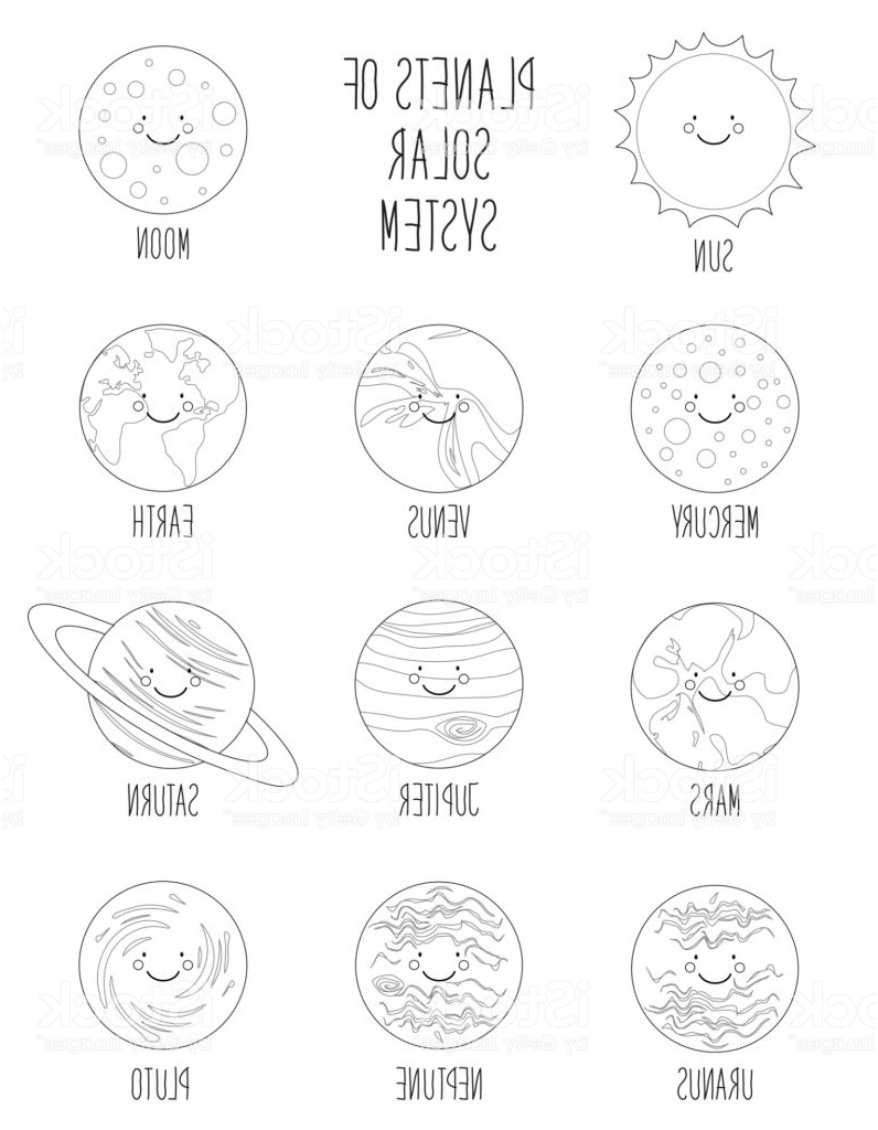 cute coloriage du sourire de personnages de dessins animés des planètes du gm