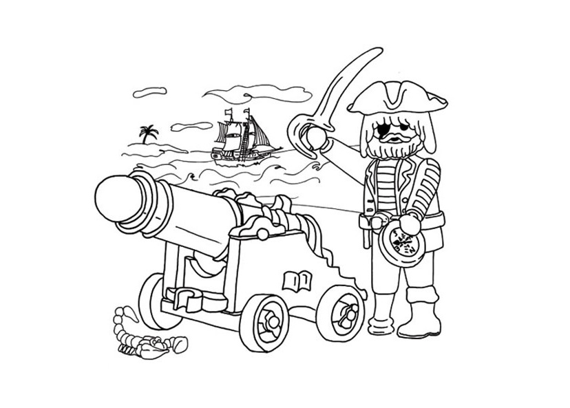 coloriage playmobil bateau pirate