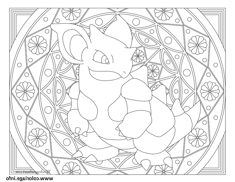 adulte pokemon mandala nidoqueen coloriage dessin