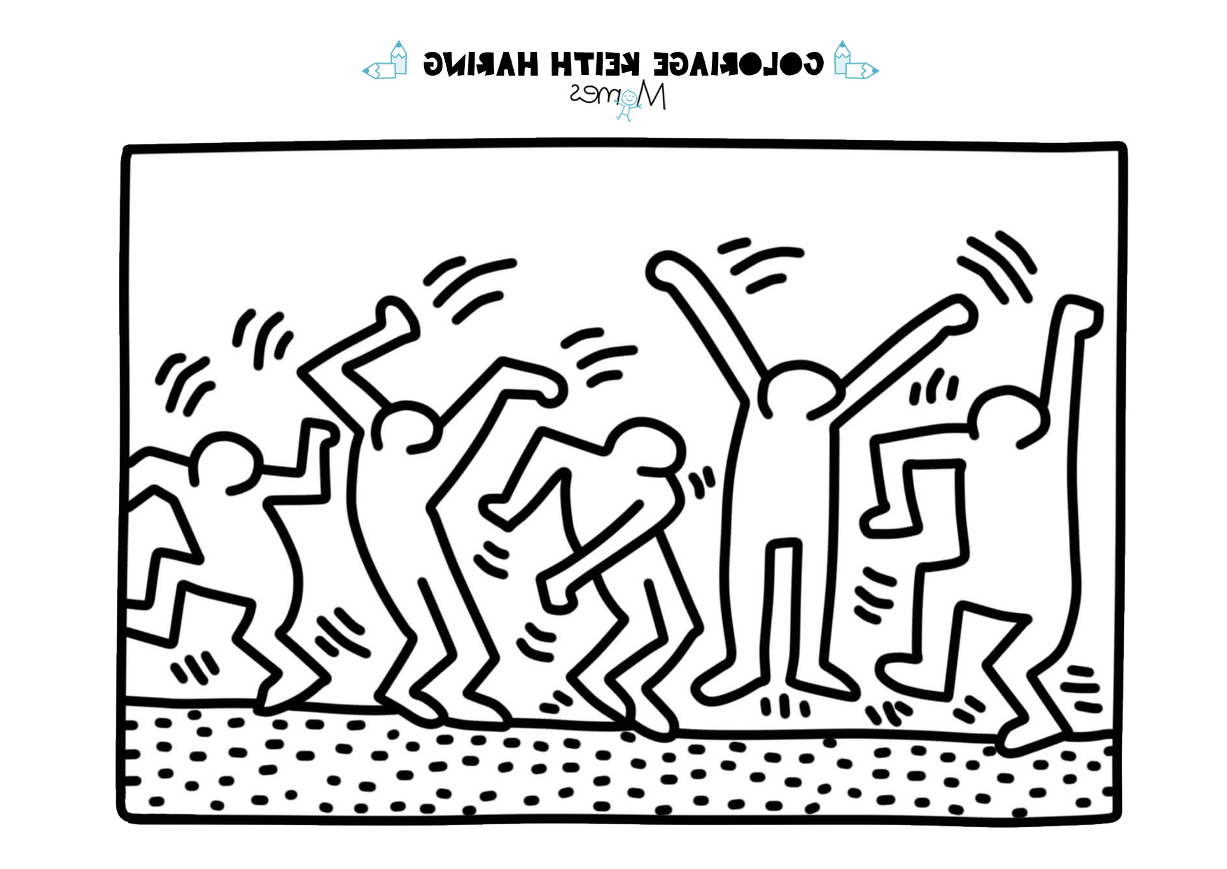 Coloriage Keith Haring les danceurs